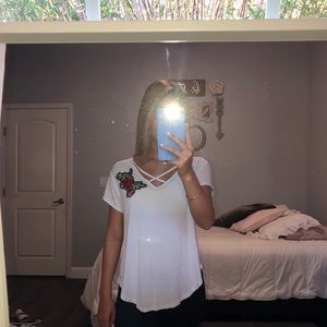 White flower shirt